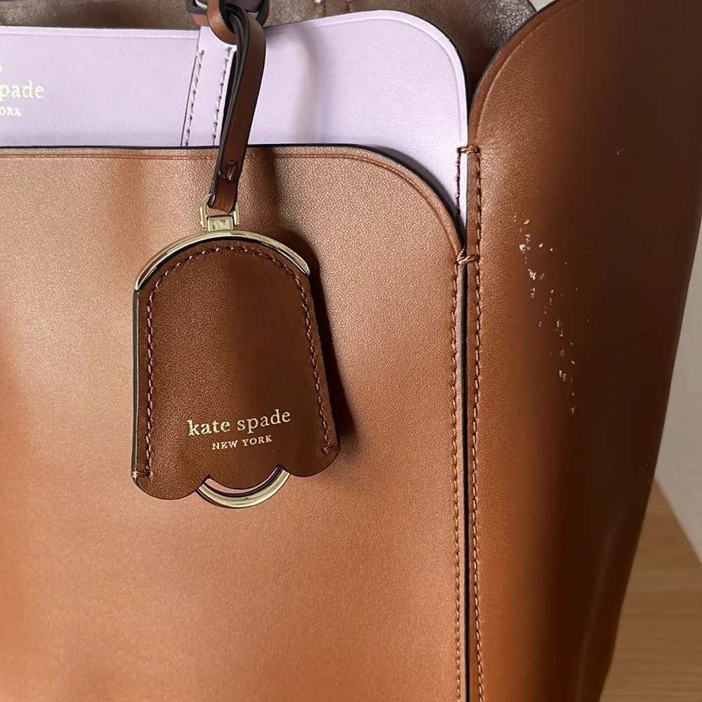 Kate Spade Brown & Light Purple Medium Double Pocket Tote